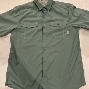 Columbia Olive Green Men's Short-Sleeve Button-Down Shirt 4038